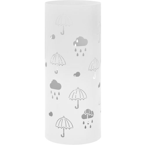 Stalak za kišobrane s uzorkom kišobrana čelični bijeli slika 19