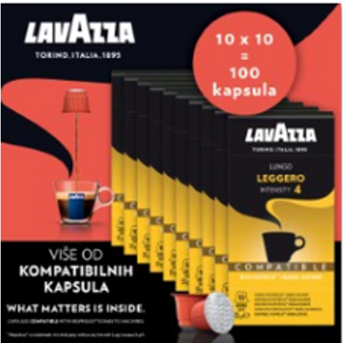 Lavazza nespresso kompatibilne kapsule 100 kom(10x10) XXL, Leggero, 100% Arabica slika 3