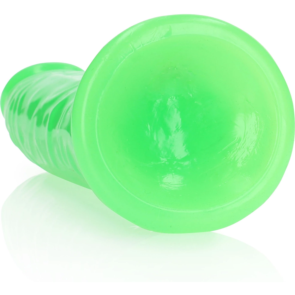 RealRock by Shots Tanki realistični dildo s vakuumskom čašicom - Sjaj u tami - 9'' / 22,5 cm slika 2