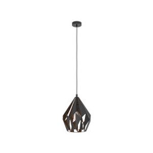 CARLTON 1 visilica / luster E27 Ø205 mm – crna / bakar