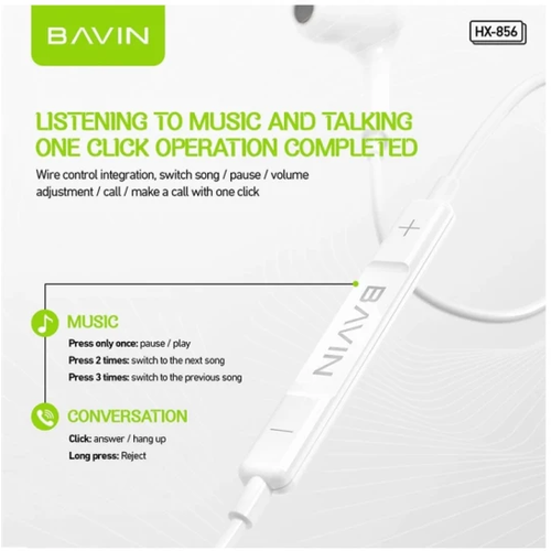 Bavin slušalice type-C bela slika 2