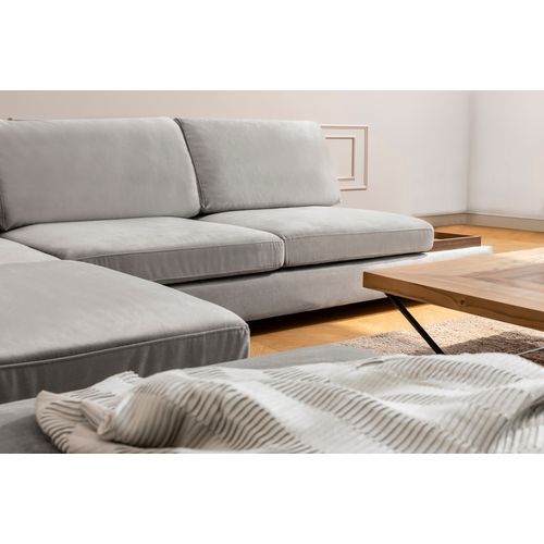 Ugaona Sofa 'Tulip Corner Left' sa Tabureom - Svijetlo Siva slika 6