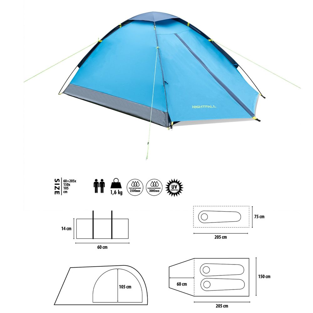 Nc6033 šator za kampiranje plavi noćni nils camp slika 8