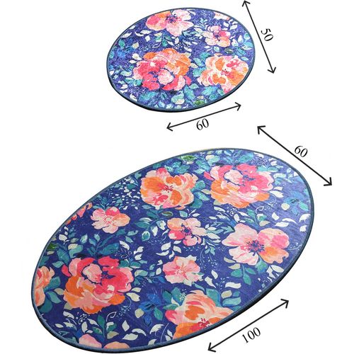 Colourful Cotton Kupaonski tepih u setu (2 komada), Flowers DJT slika 3