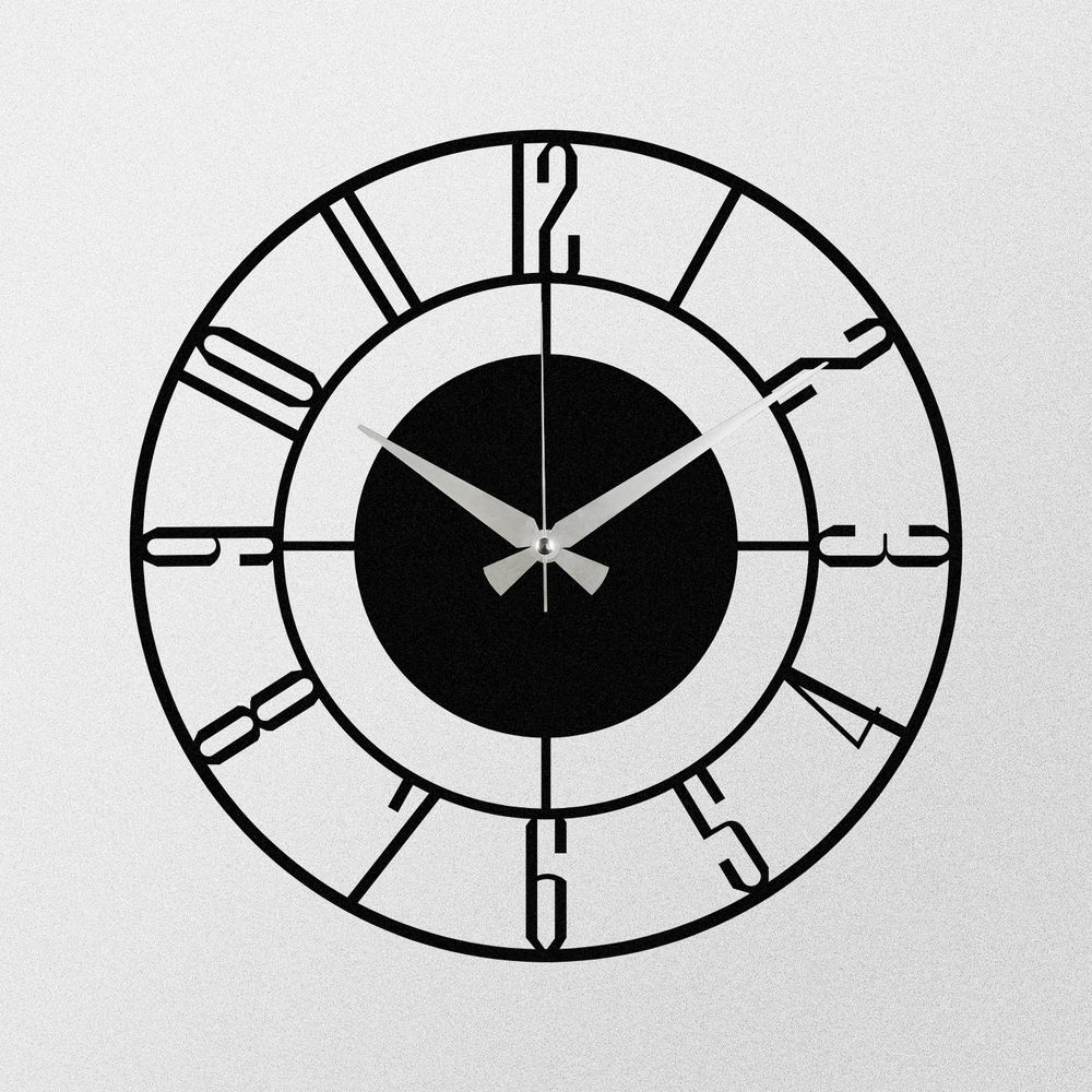 Zidni sat Enzoclock - S011, metalni, crni slika 4