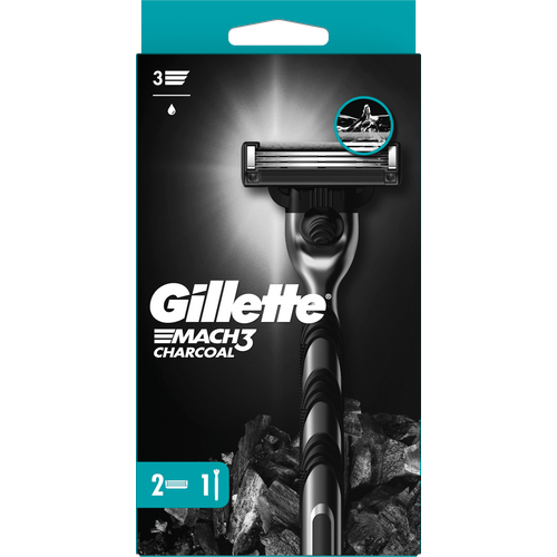 Gillette brijač Mach3 Charcoal + 2 patrone slika 1