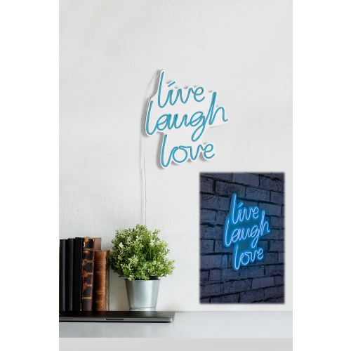 Wallity Ukrasna plastična LED rasvjeta, Live Laugh Love - Blue slika 2