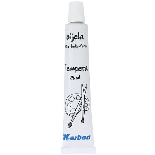 Boja tempera 25 ml alu. tuba bijela  Karbon slika 3