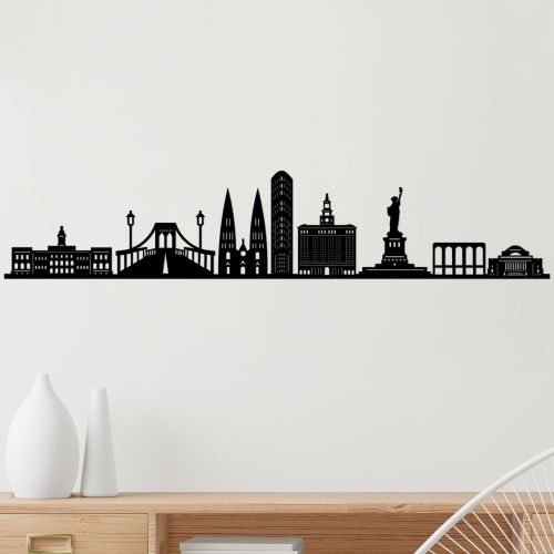 Wallity Metalna zidna dekoracija, New York Skyline slika 1