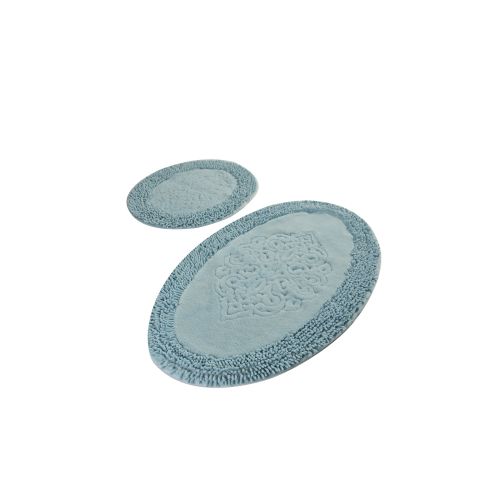 Piante Oval - Turquois Multicolor Bathmat Set (2 Pieces) slika 2