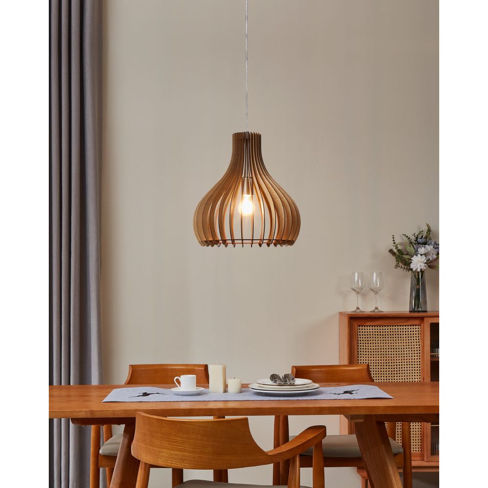 Eglo Tindori Visilica - E27, Promjer 380 mm, Nikl-Mat i Boja Drveta slika 2