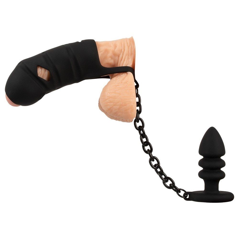 Black Velvets kavez za penis s čepom slika 6