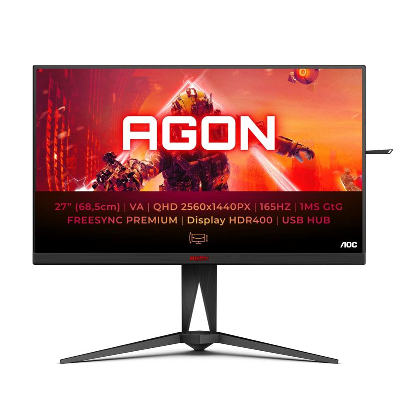 AOC AOC AGON AG275QXN 27″ Gaming Monitor – VA, QHD, 1ms, 165Hz, HDMI, DP image