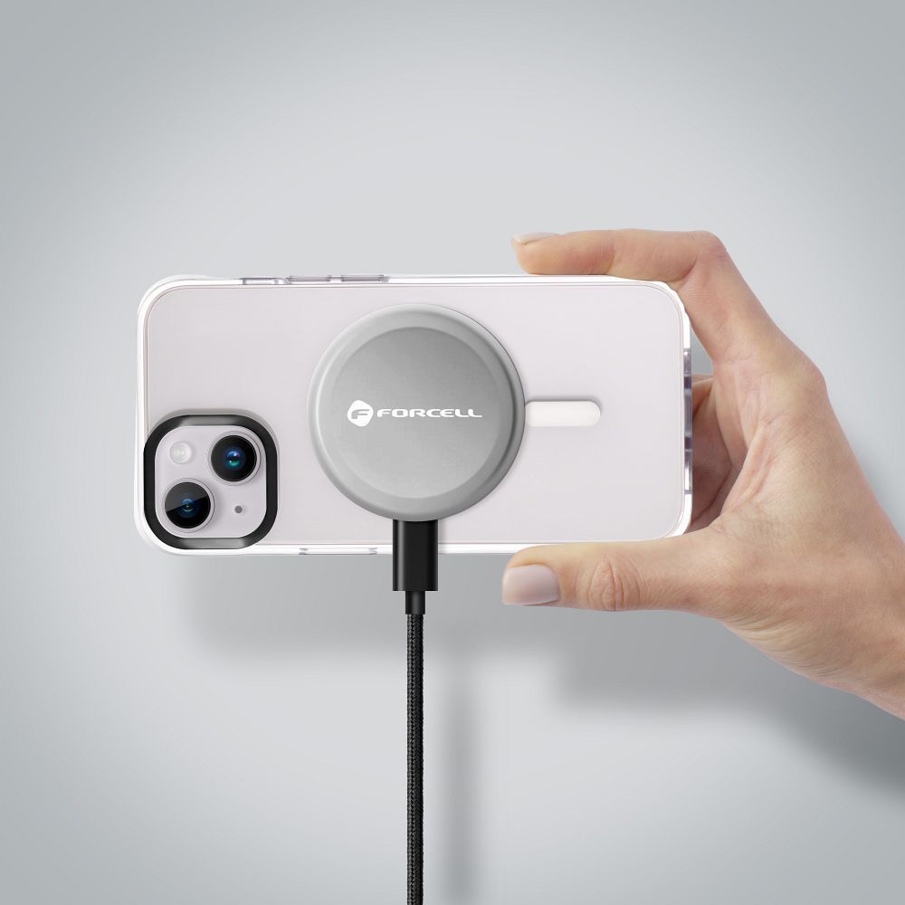 Forcell F-Energy Smart Charge USB C Qi2 15W MagSafe kompatibilan punjač s odvojivim kabelom od 150cm -srebrni slika 10