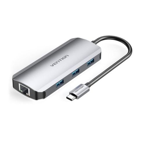 Vention USB-C to HDMI USB 3.0x3 RJ45 PD Docking Station 0,15m slika 1