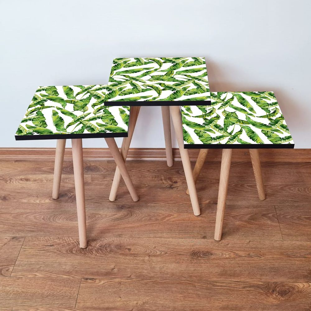 Nesting Table 3Shp253 - Set od 3 Stola u Zelenoj i Bijeloj Boji slika 1