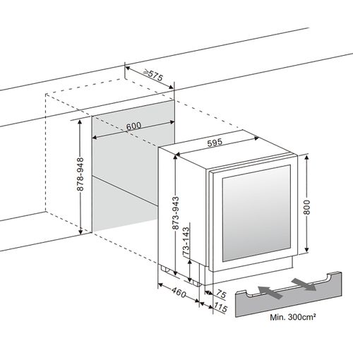 DAUF-38.100DB DUNAVOX vinska vitrina slika 7