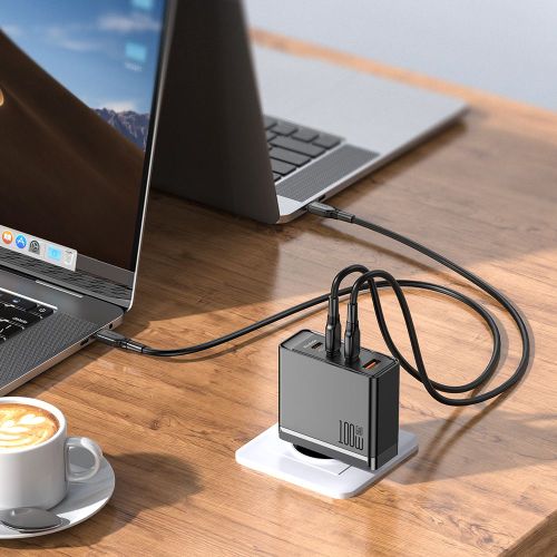 MCDODO CH-5141 SET 100W ZIDNI Punjač USB-C x3 + USB-A + KABL 100W TIP-C, 2m slika 3