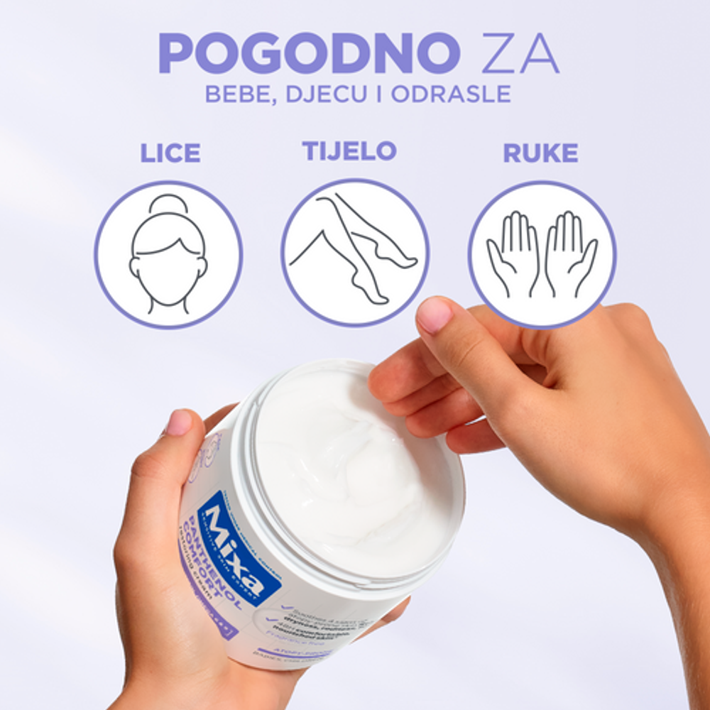 Mixa Panthenol Comfort Umirujuća krema za kožu sklonu atopiji 400ml slika 5