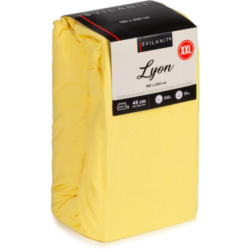 Pamučna plahta s gumicom Svilanit Lyon XXL yellow 180x200 cm slika 2