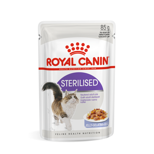 ROYAL CANIN FHN Sterilised Jelly, potpuna hrana u vrećici za  odrasle mačke, za sterilizirane/kastrirane mačke, komadići u želeu 12x86 g slika 1