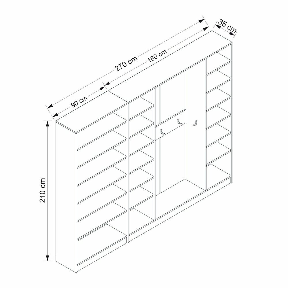Hall stand Noah - 8246, bijela boja slika 8