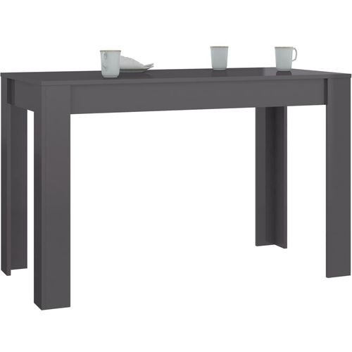 Blagovaonski stol visoki sjaj sivi 120 x 60 x 76 cm od iverice slika 39