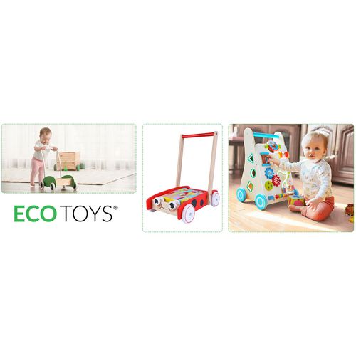 Ecotoys drvena guralica s kockicama 40kom. slika 4