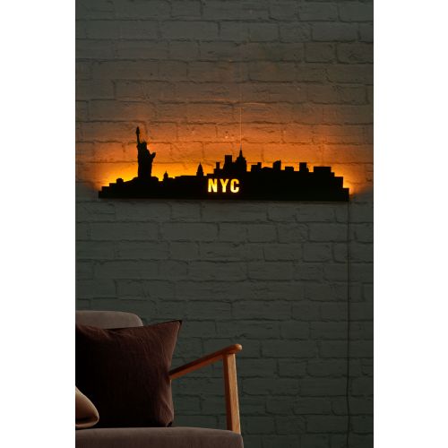 Wallity Ukrasna LED rasvjeta, NYC Skyline - Yellow slika 3