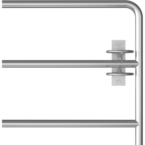 Vrata za polje s 5 šipki čelična (95 - 170) x 90 cm srebrna slika 4