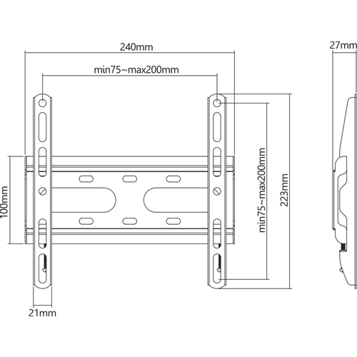 Sbox zidni stalak PLB-2522F-2 slika 5