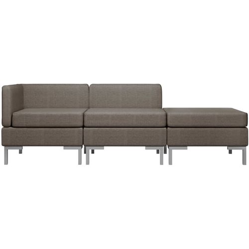 3-dijelni set sofa od tkanine smeđe-sivi slika 3