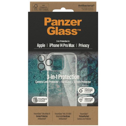PanzerGlass iPhone 14 Pro Max Bundle (UWF Privacy zaštitno staklo, futrola, zaštita za kameru) slika 3