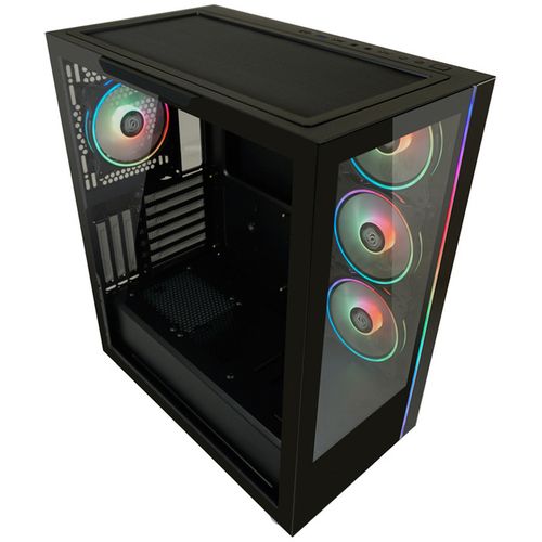 LC-Power Case Gaming 808B Midi-ATX, black, HD Audio, 4x 120mm ARGB fan, 1x USB-C slika 2
