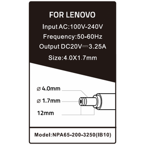 NPA65-200-3250 (IB10) ** Gembird punjac za laptop 65W-20V-3.25A, 4.0x1.7mm Yellow (715 Alt=IB09)