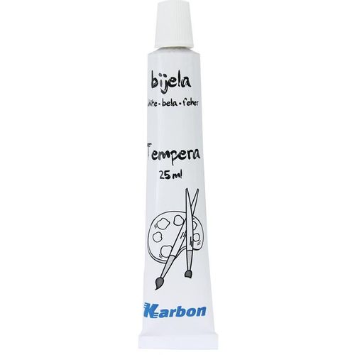 Tempera bijela u tubi 25ml KARBON slika 1