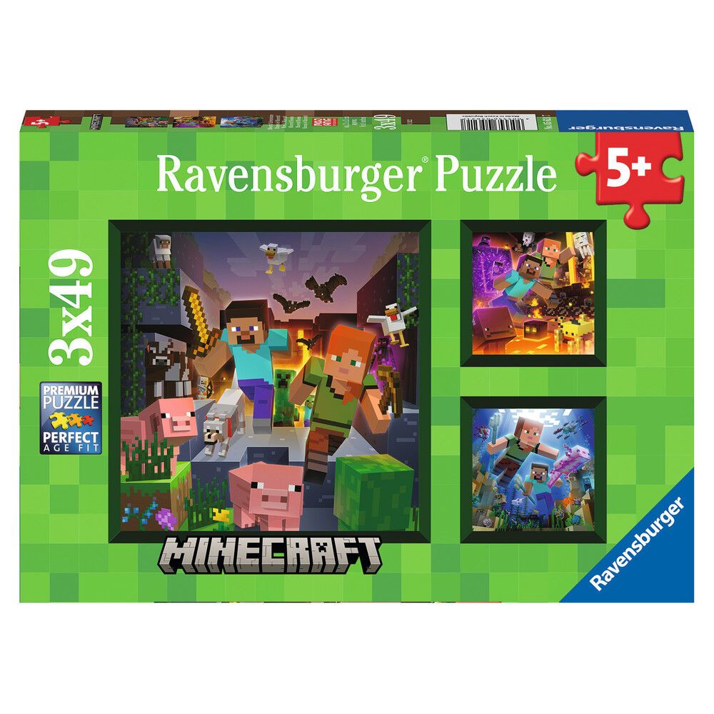 Minecraft puzzle 3 x 49 kom slika 2