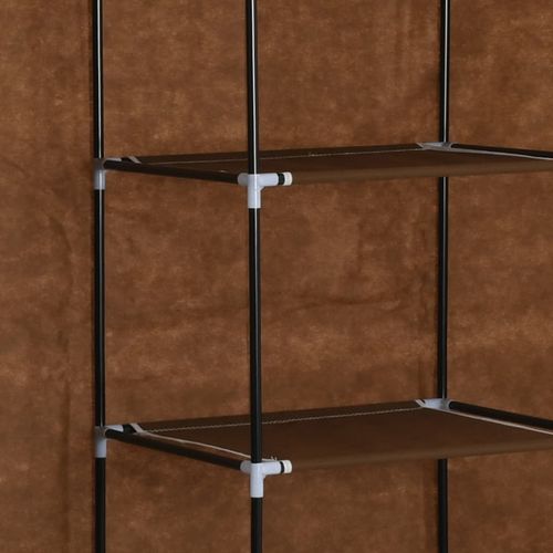 282454 Wardrobe with Compartments and Rods Brown 150x45x175 cm Fabric slika 14