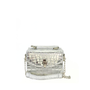ILEA Ženska torba Tea 19x13cm, Srebrna Kroko
