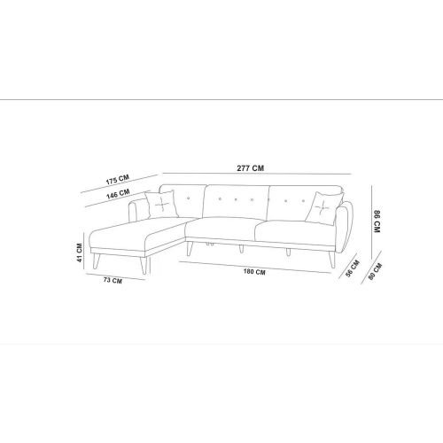 Atelier Del Sofa Kutna garnitura, Aria Corner - Grey slika 10