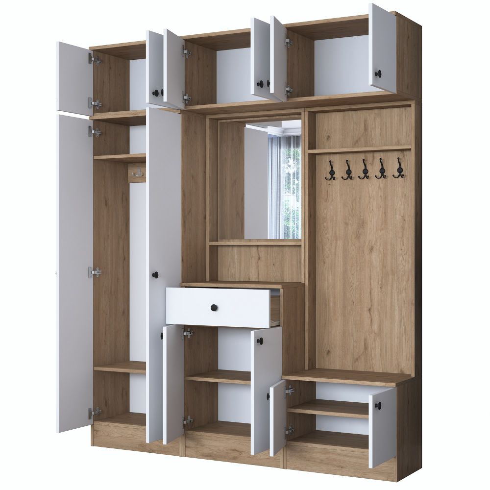 Hall stand EA108 - 2428, bijela i orah boja slika 11