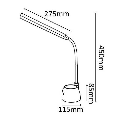 ASALITE stolna lampa 6W, 4000K, 480lm, crna, s dimmerom slika 5