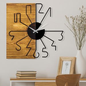 Decorative wooden wall clock Wooden Clock 29, colours: walnut, black