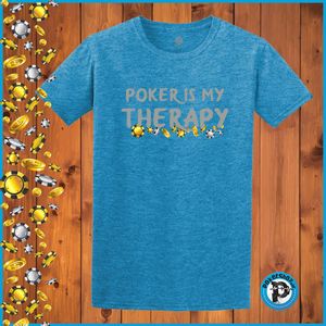 Poker majica "Poker is my therapy", plava