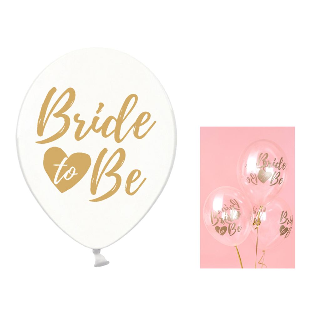 SB14C-205-099G-6 Balon 'Bride To Be' Prozirni 30cm, 6kom slika 1