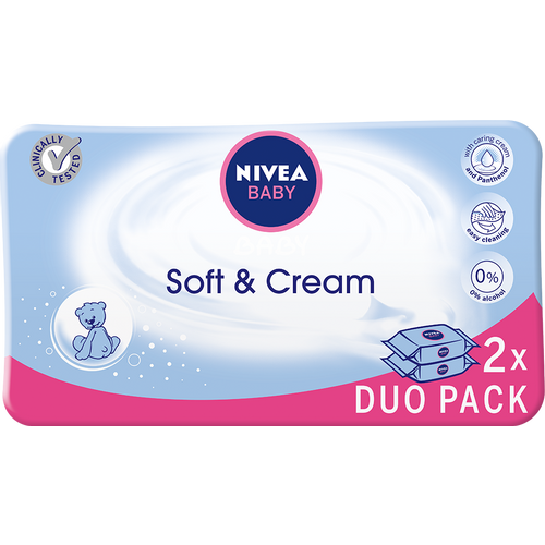 NIVEA Baby Soft&Cream maramice 2-pack 2x63 komada slika 1