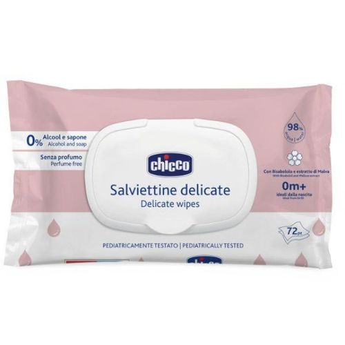 Chicco Delicate Vlažne Maramice,72kom Sa Poklopcem slika 1