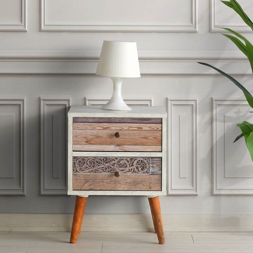 Hanah Home Malmo White Walnut Noćni Stočić slika 2