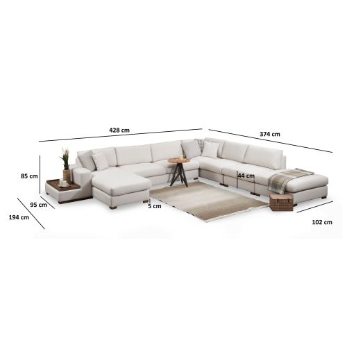 Ugaona garnitura Atelier Del Sofa Loop 11 Beige slika 7