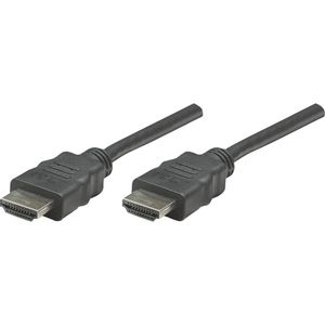 Manhattan HDMI priključni kabel HDMI A utikač, HDMI A utikač 1.00 m crna 308816 high speed  HDMI HDMI kabel